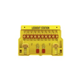 Station de consignation avec couvercle 1484B - Livré avec 10 cadenas, morraillons et étiquettes.