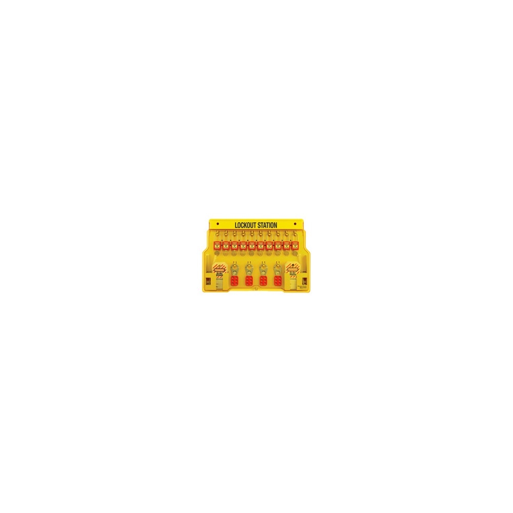 Station de consignation avec couvercle 1484B - Livré avec 20 cadenas, morraillons et étiquettes.