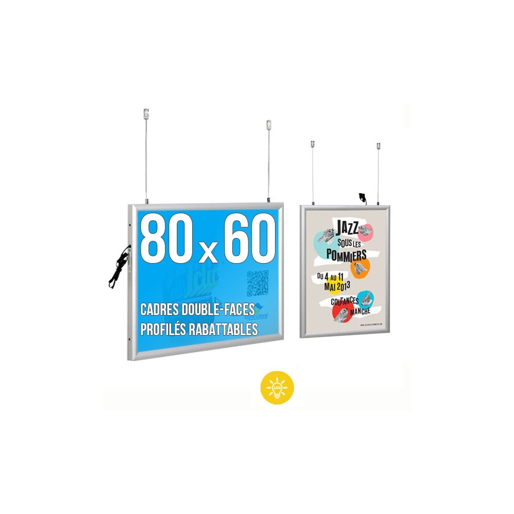 Cadres Clic-Clac LED double-faces Suspendus