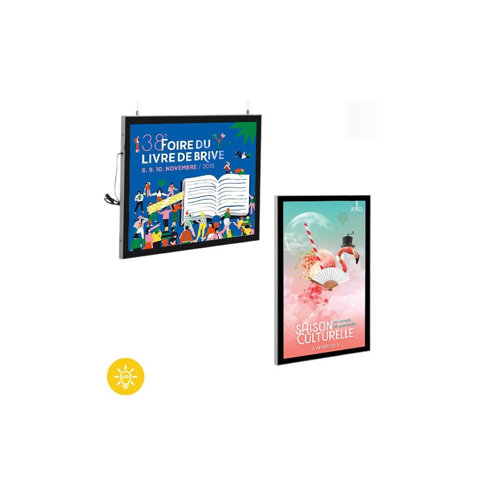 Cadres d'affichage LED Black'Line Mural