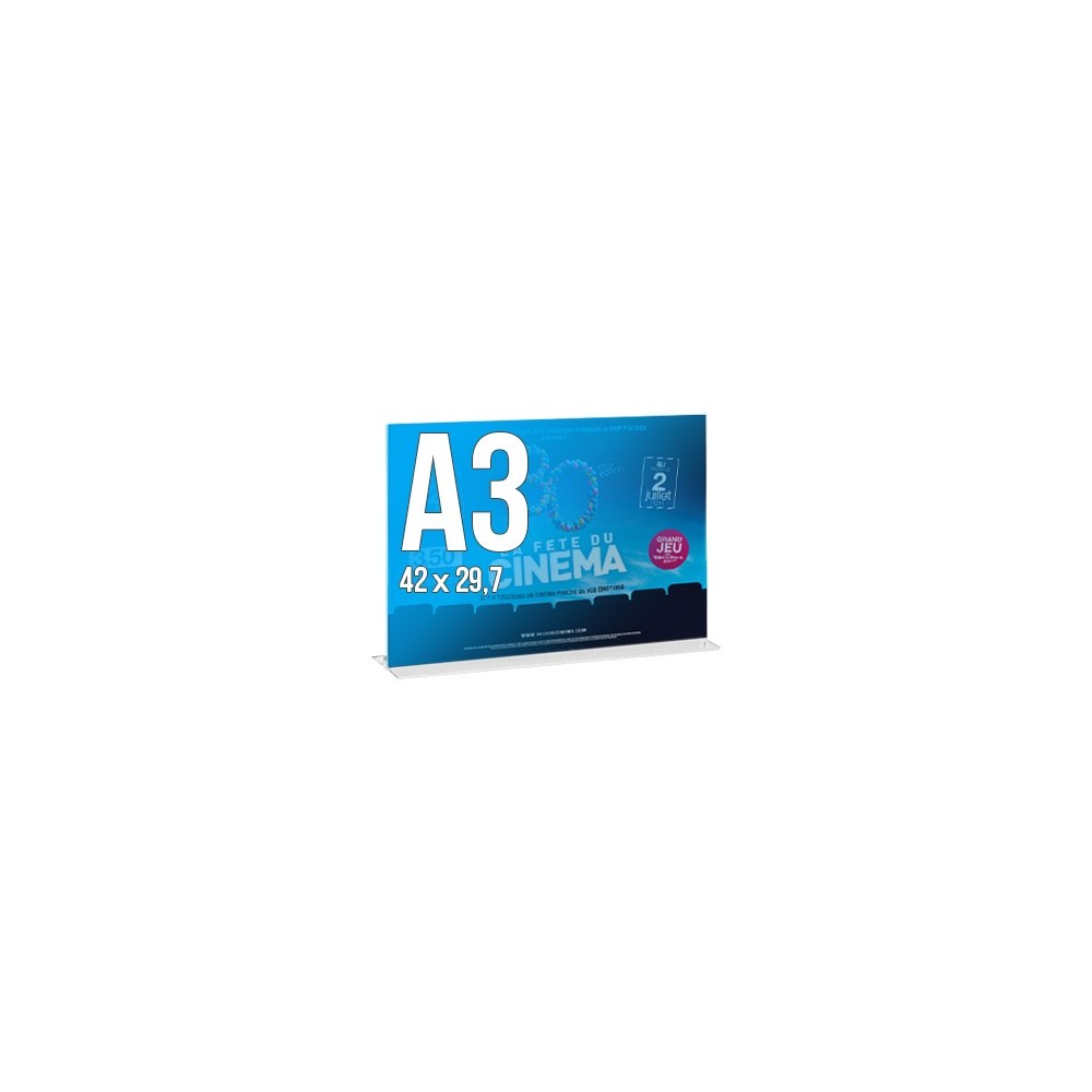 Porte-visuels comptoir double-faces paysage ou portrait