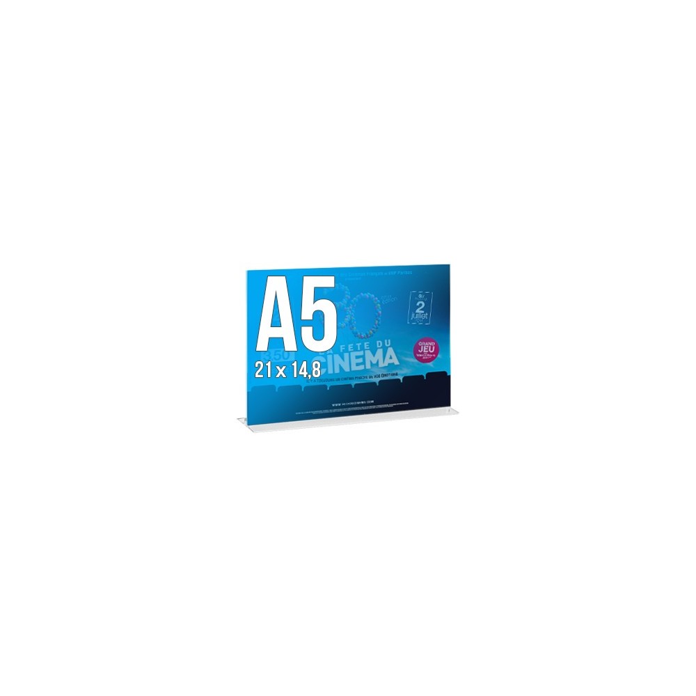 Porte-visuels comptoir double-faces paysage ou portrait