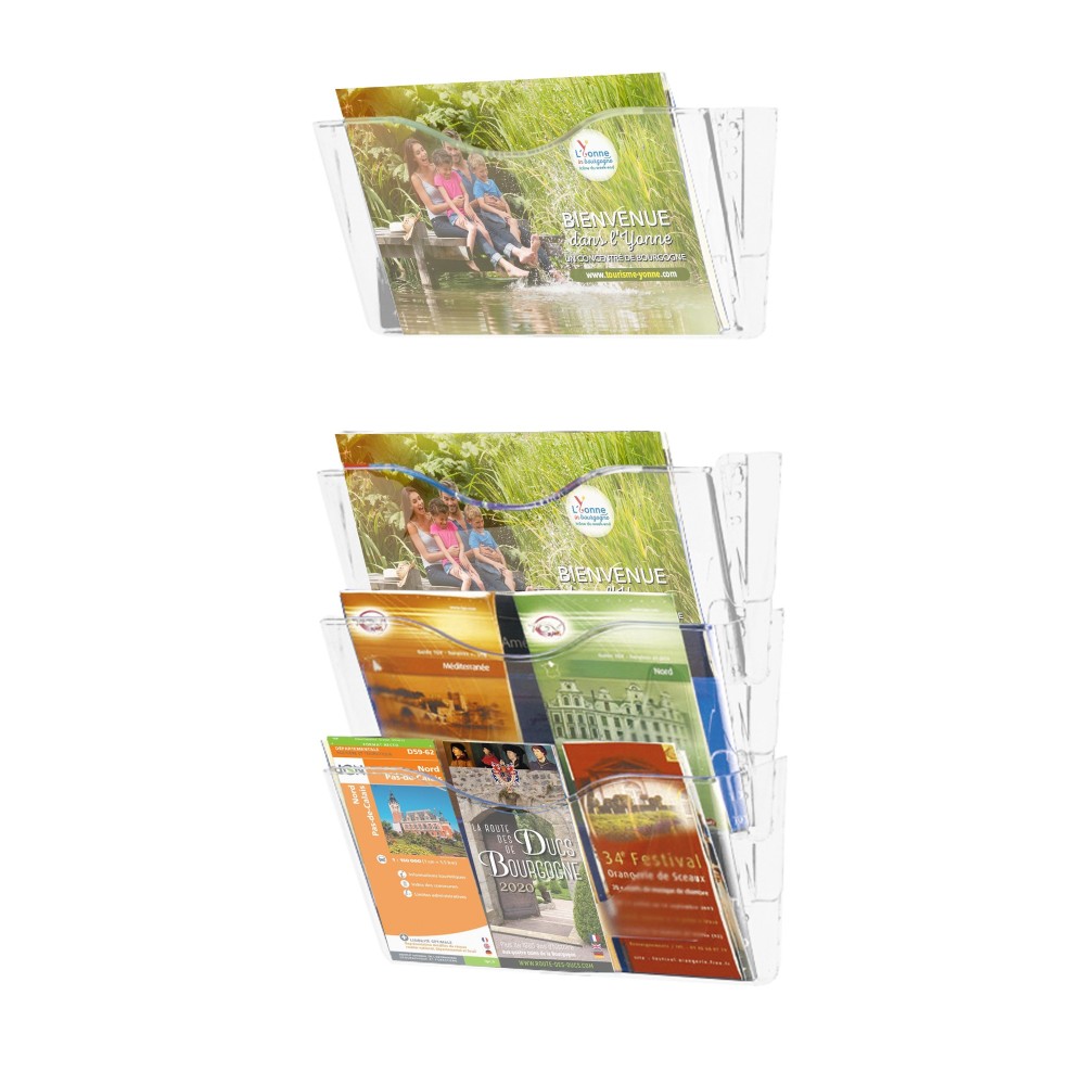 Présentoirs muraux à brochures superposables