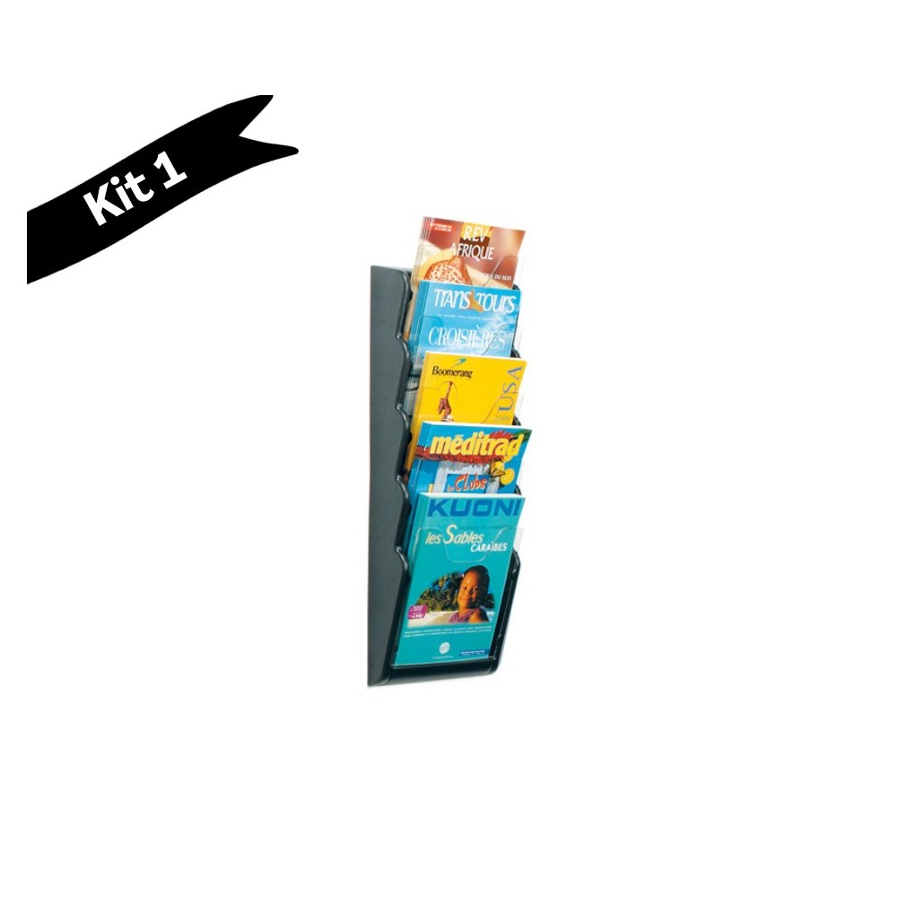 Présentoir colonne en noir multi-cases