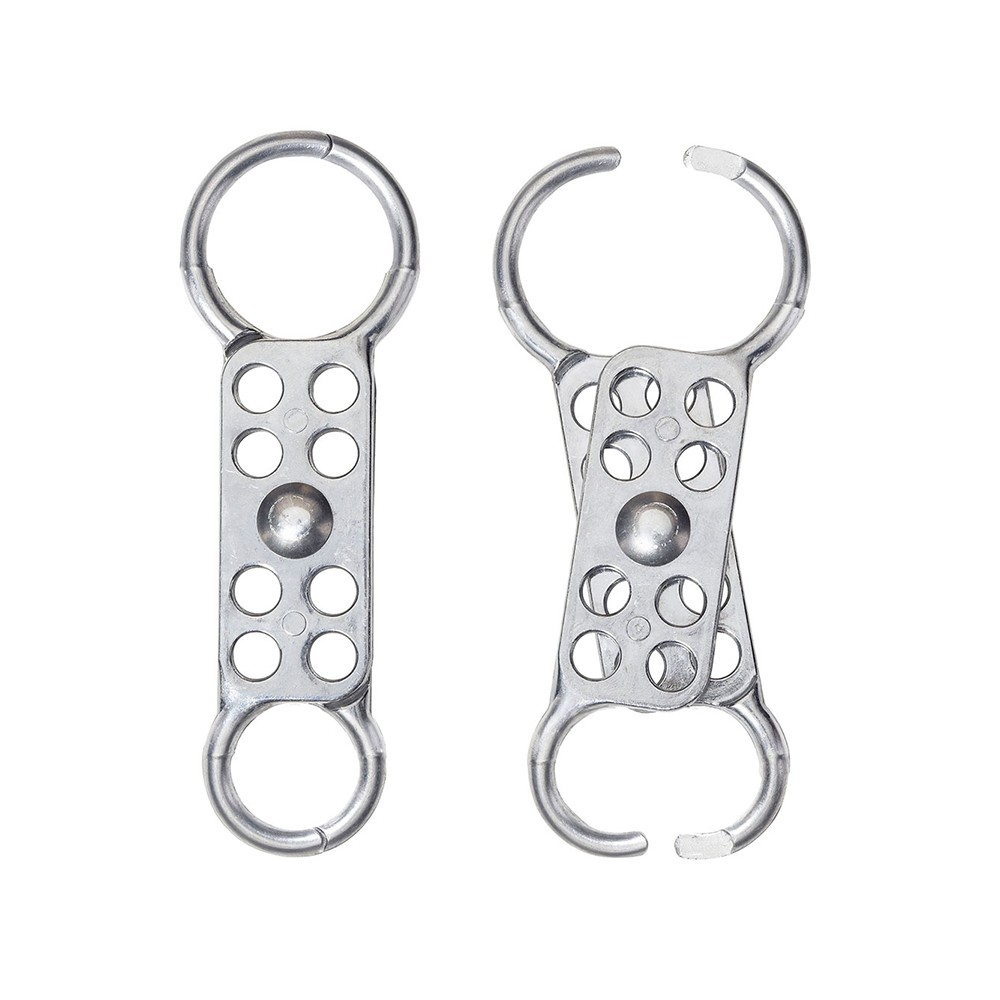 Crochet double Aluminium pour 8 cadenas de consignation - Ø25 mm et Ø38mm avec anse Ø6mm