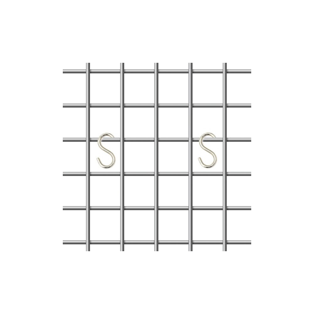 Lot de 50 crochets de suspension en S, métal chromé