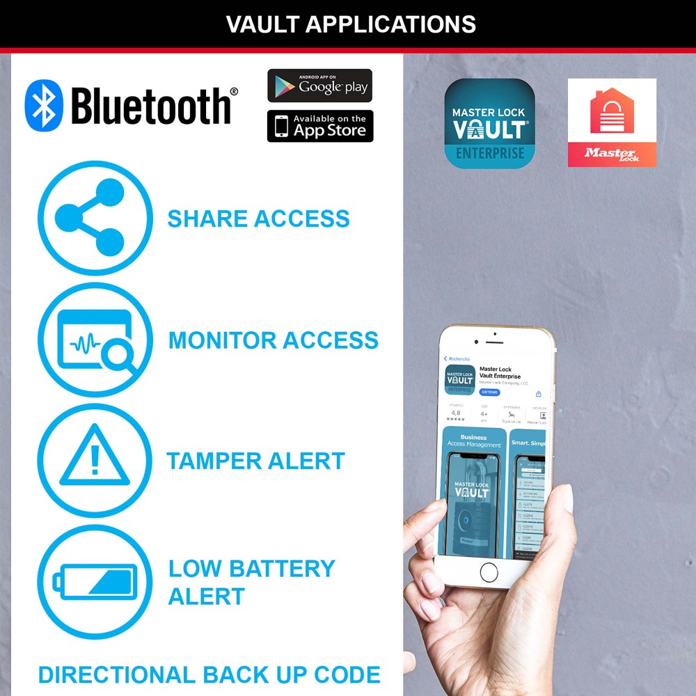 Cadenas de sécurité avec Bluetooth, connecté pour usage privé ou professionnel, usage extérieur