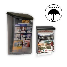 Image produits sur fond blanc avec icône parapluie pour anti-pluie.
