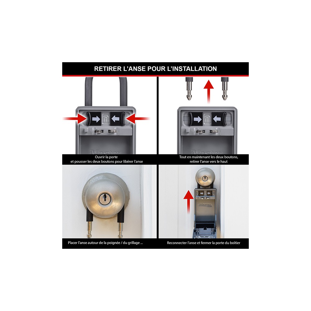 Rangement sécurisé pour clés Select Access à anse amovible - Format L - Aluminium