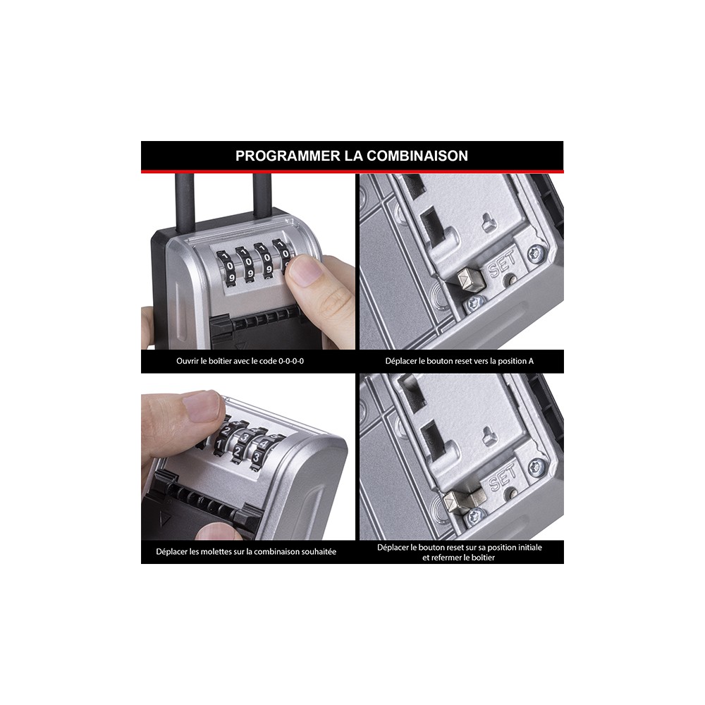 Rangement sécurisé pour clés Select Access à anse amovible - Format L - Aluminium