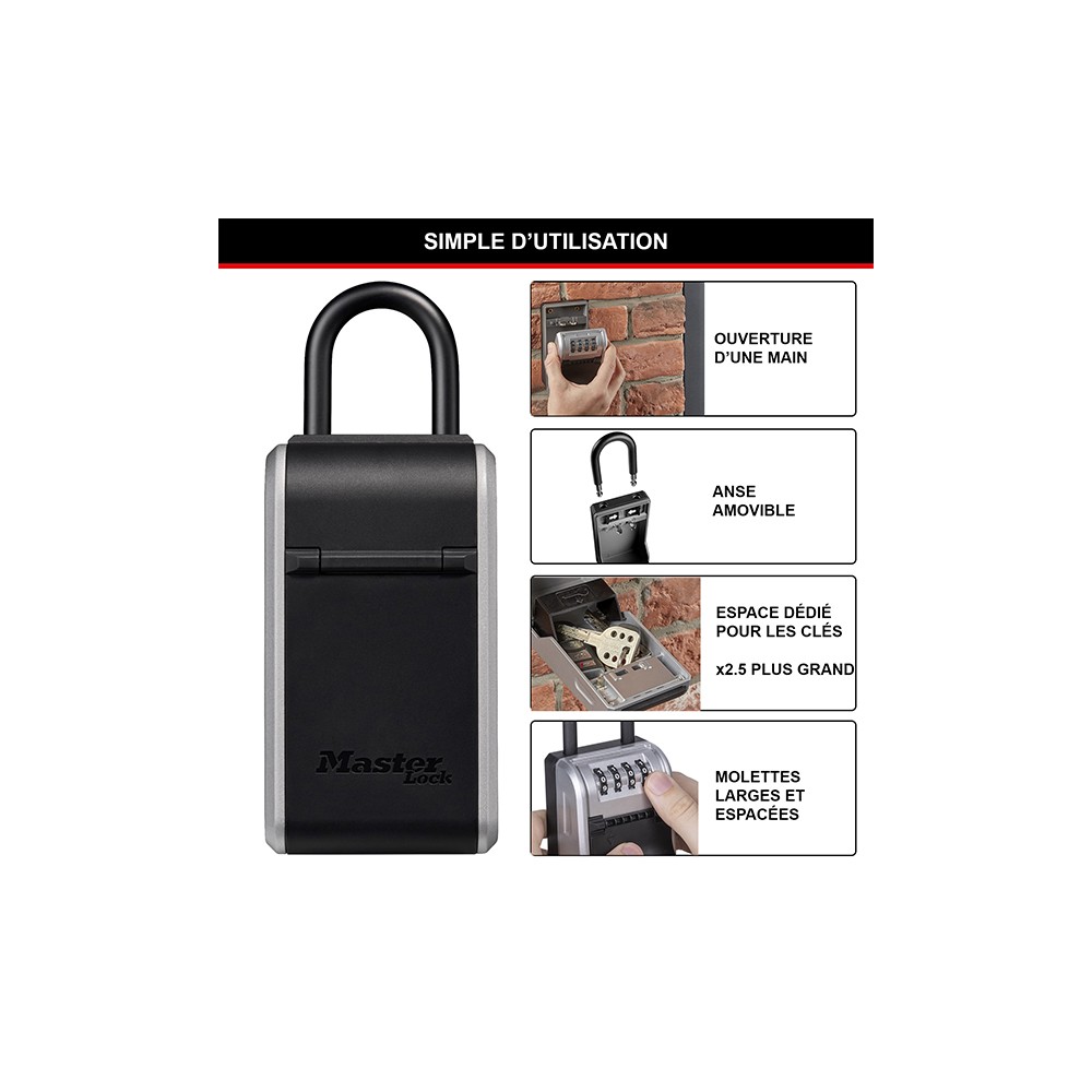 Rangement sécurisé pour clés Select Access à anse amovible - Format L - Aluminium