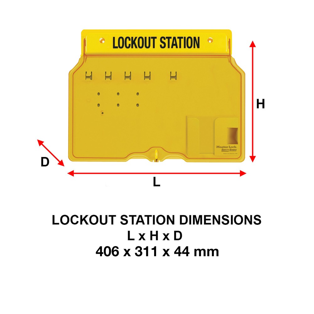 Station de consignation vide avec couvercle - Anglais, 3 capacités disponibles - 4 cadenas