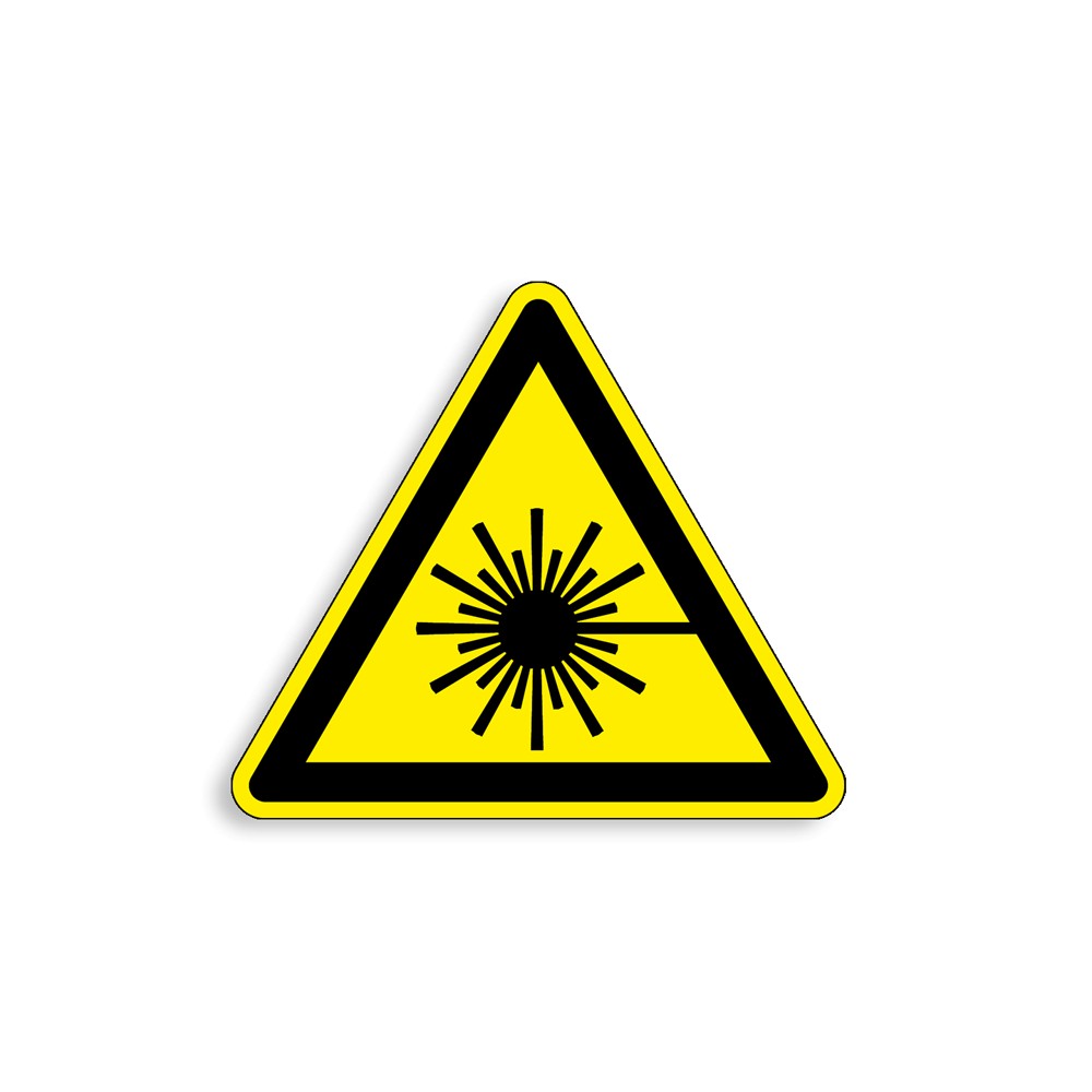 W004 - Rayonnement laser, Étiquettes et panneaux de Danger