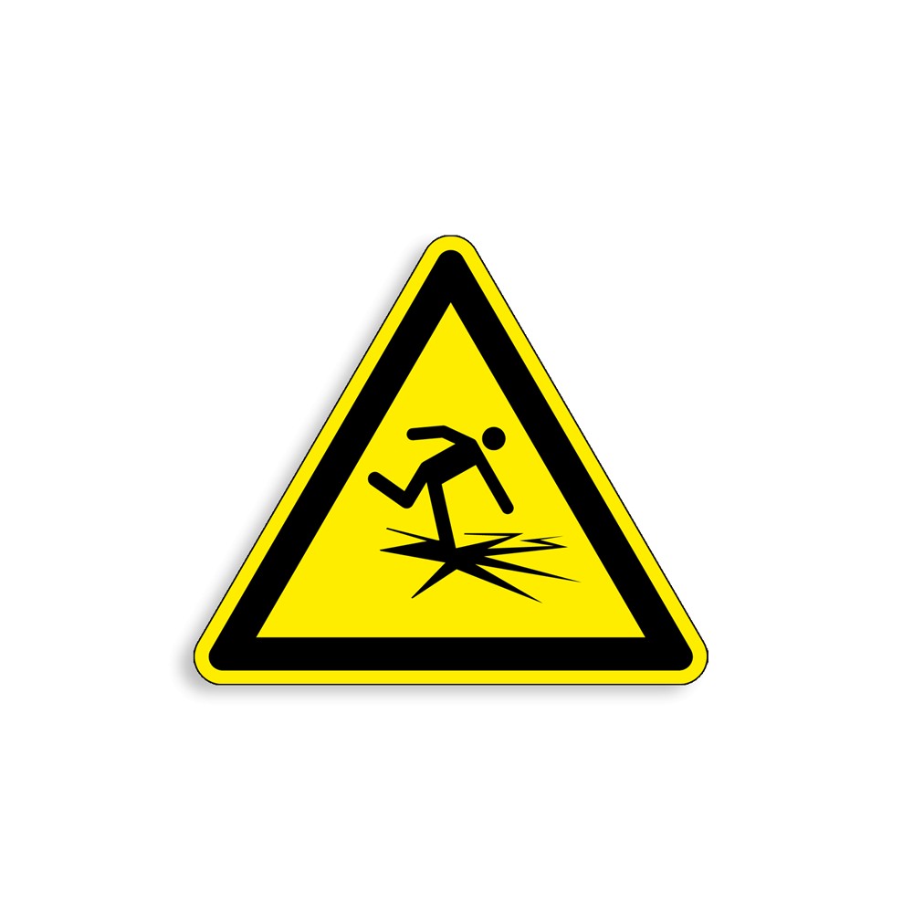 W043 - Glace mince, Étiquettes et panneaux de Danger