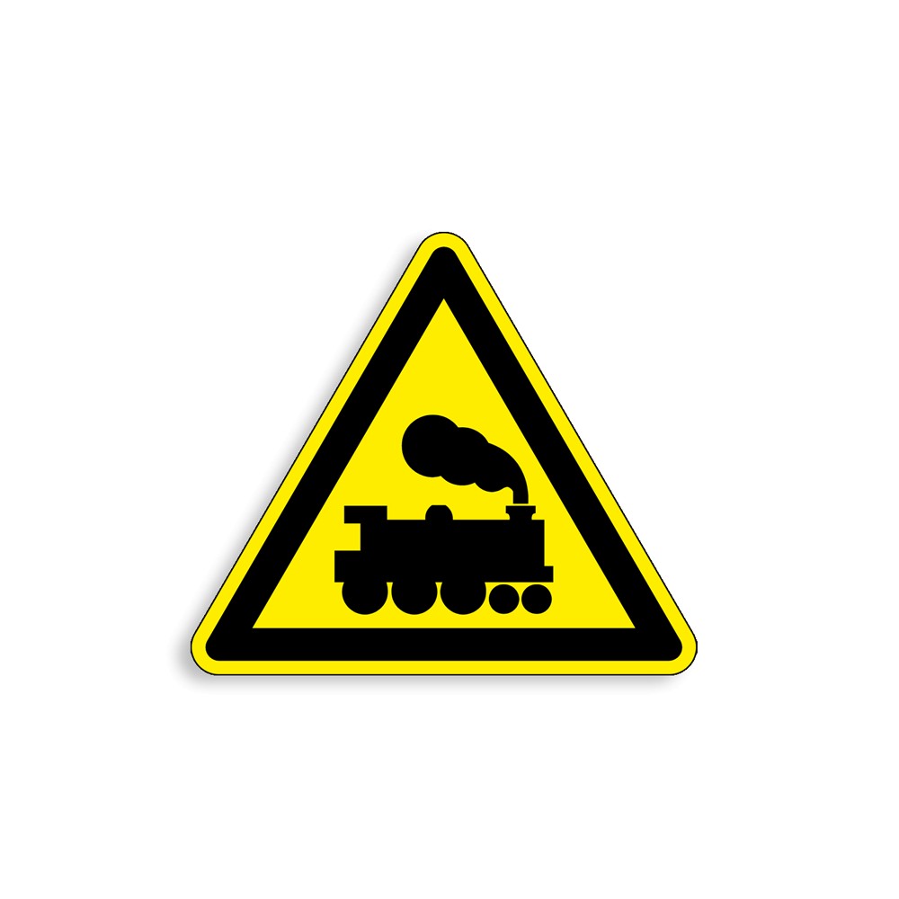 W202 - Attention aux trains, Étiquettes et panneaux de Danger