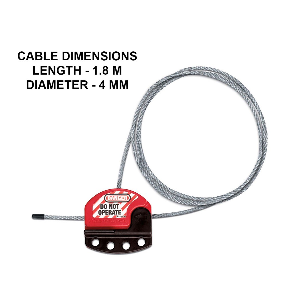 Câble de consignation ajustable - Ø câble 4 mm, 2 longueurs disponibles - Longueur 1,80 m