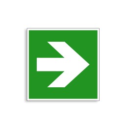 E005 - Flêche droite, Étiquettes et panneaux d'Évacuation