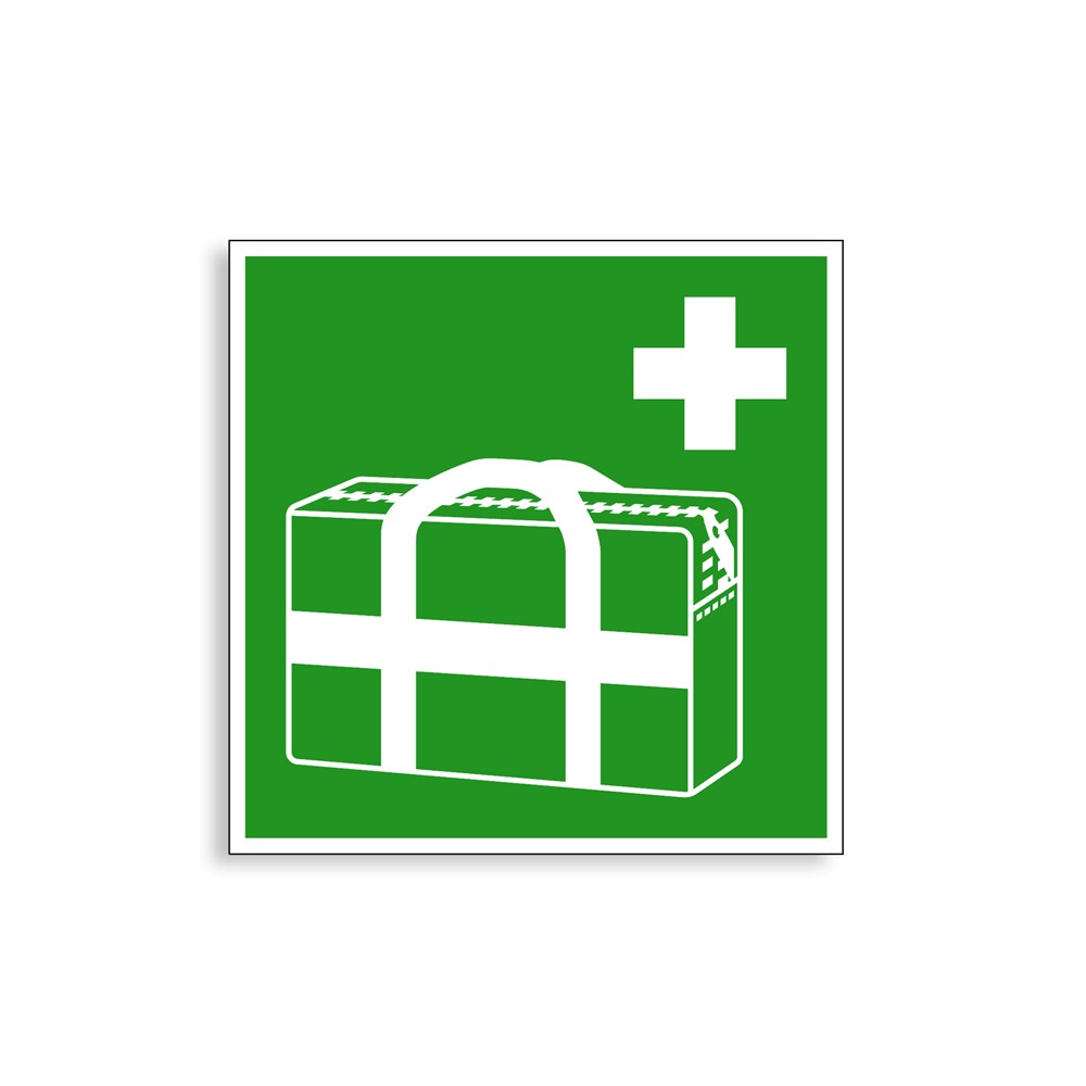 E027 - Sac médical d'urgence, Étiquettes et panneaux d'Évacuation