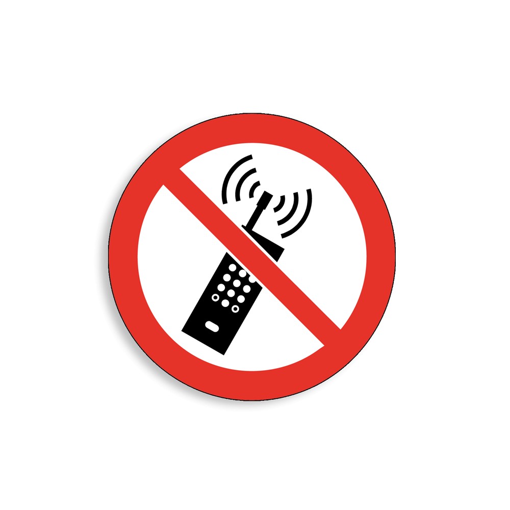 P013 - Interdiction d'activer des téléphones mobiles, Étiquettes et panneaux d'Interdiction