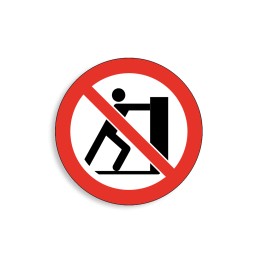 P017 - Interdiction de pousser, Étiquettes et panneaux d'Interdiction