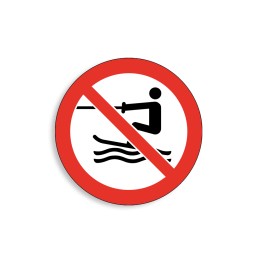 P058 - Scooters des mers interdits, Étiquettes et panneaux d'Interdiction