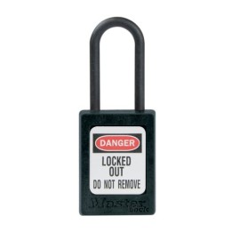 Cadenas de sécurité en Thermoplastique diélectrique, Anse 16x38 mm en Nylon, Système de retenue de clé, 2 options disponibles