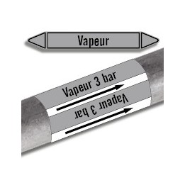 Étiquettes adhésives de marqueur de tuyauterie Vapeur