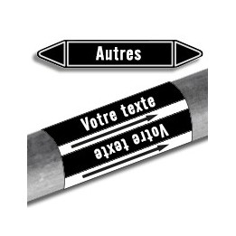 Étiquettes adhésives de marqueur de tuyauterie autre noir