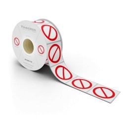 Rouleaux Interdiction prédécoupés et pré-imprimés - Ø 50 mm - Pictogramme seul