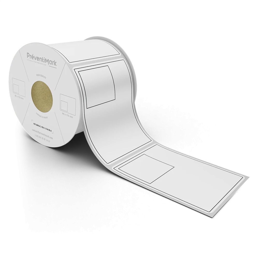 Etiquette de marquage et d'identification de racks et palettiers, Modèle B pour QR Code - Blanc - 90 x 110 mm (1 niveau par étiq