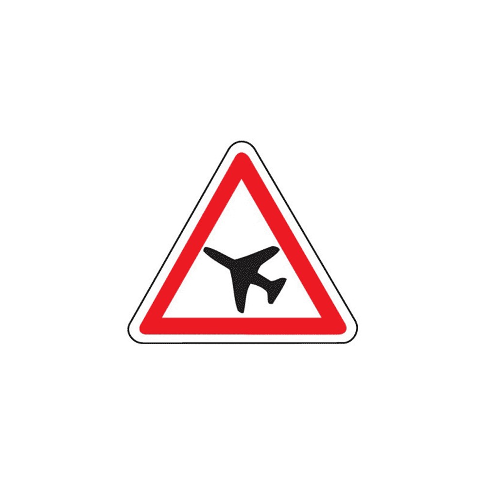 Panneau traversée d'une aire de danger aérien A23