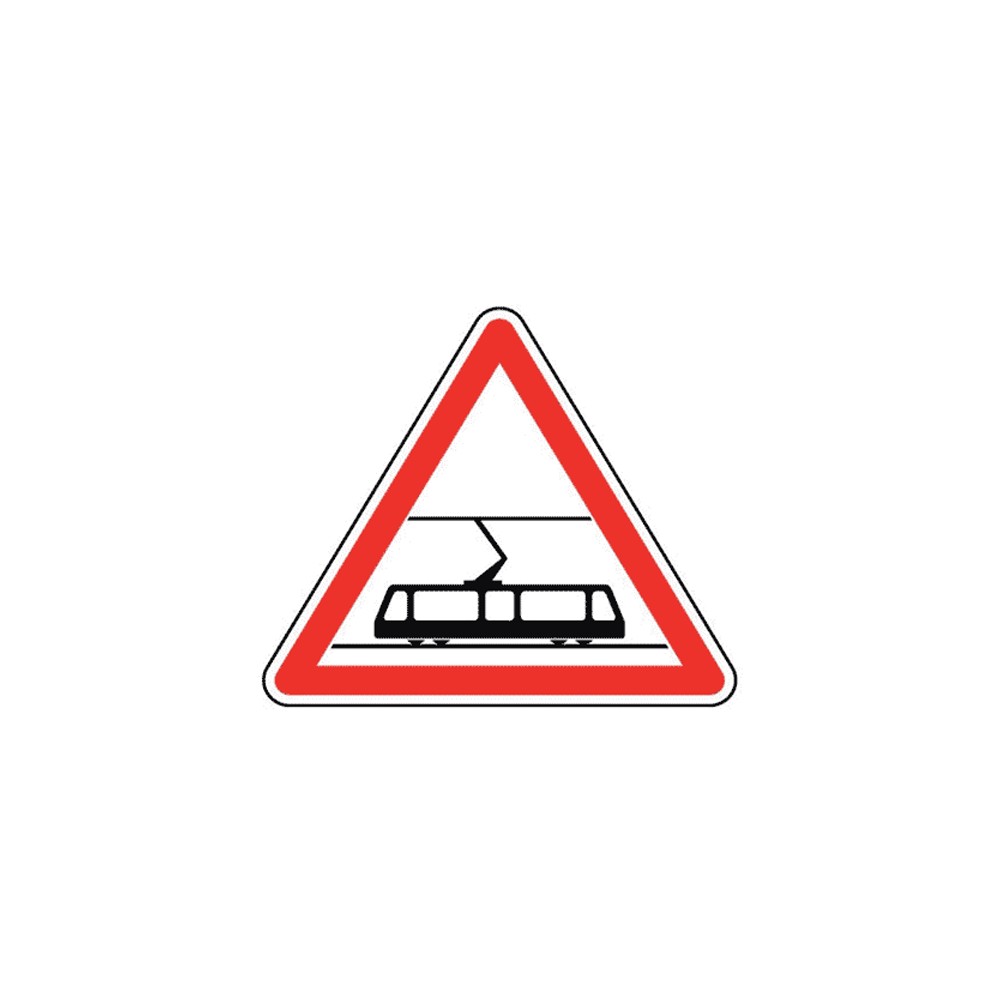 Panneau traversée de voies de tramways A9
