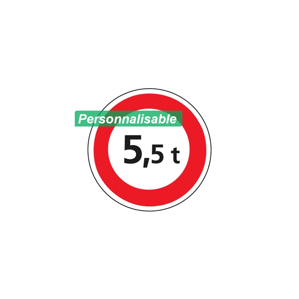Panneau accès interdit pour limitation du poids indiqué B13