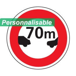 Panneau intervalle minimal à maintenir entre 2 véhicules B17