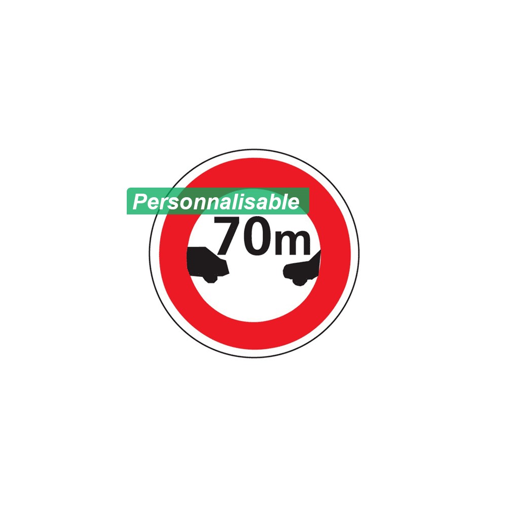 Panneau intervalle minimal à maintenir entre 2 véhicules B17