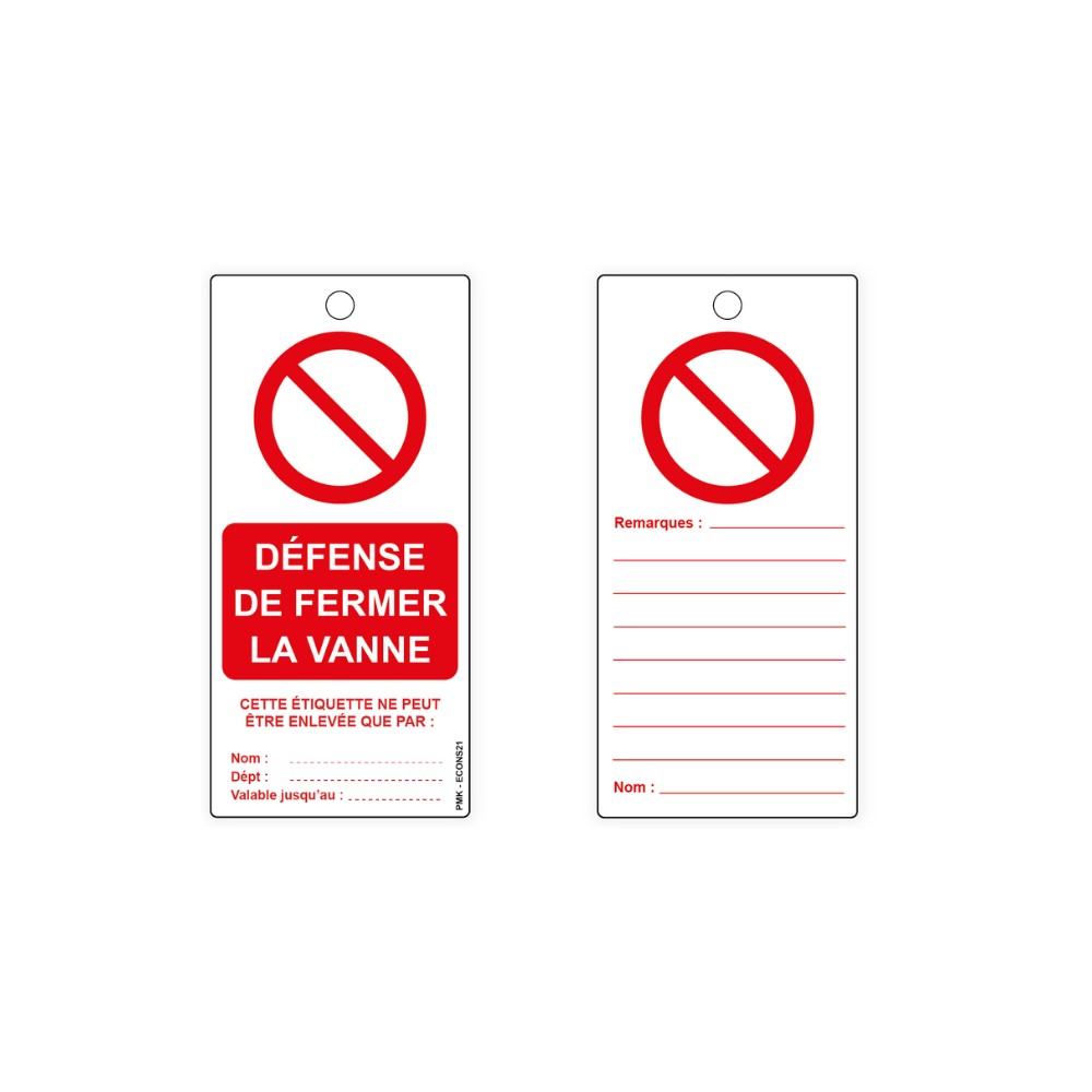 "Défense de fermer la vanne", différents formats et matières au choix