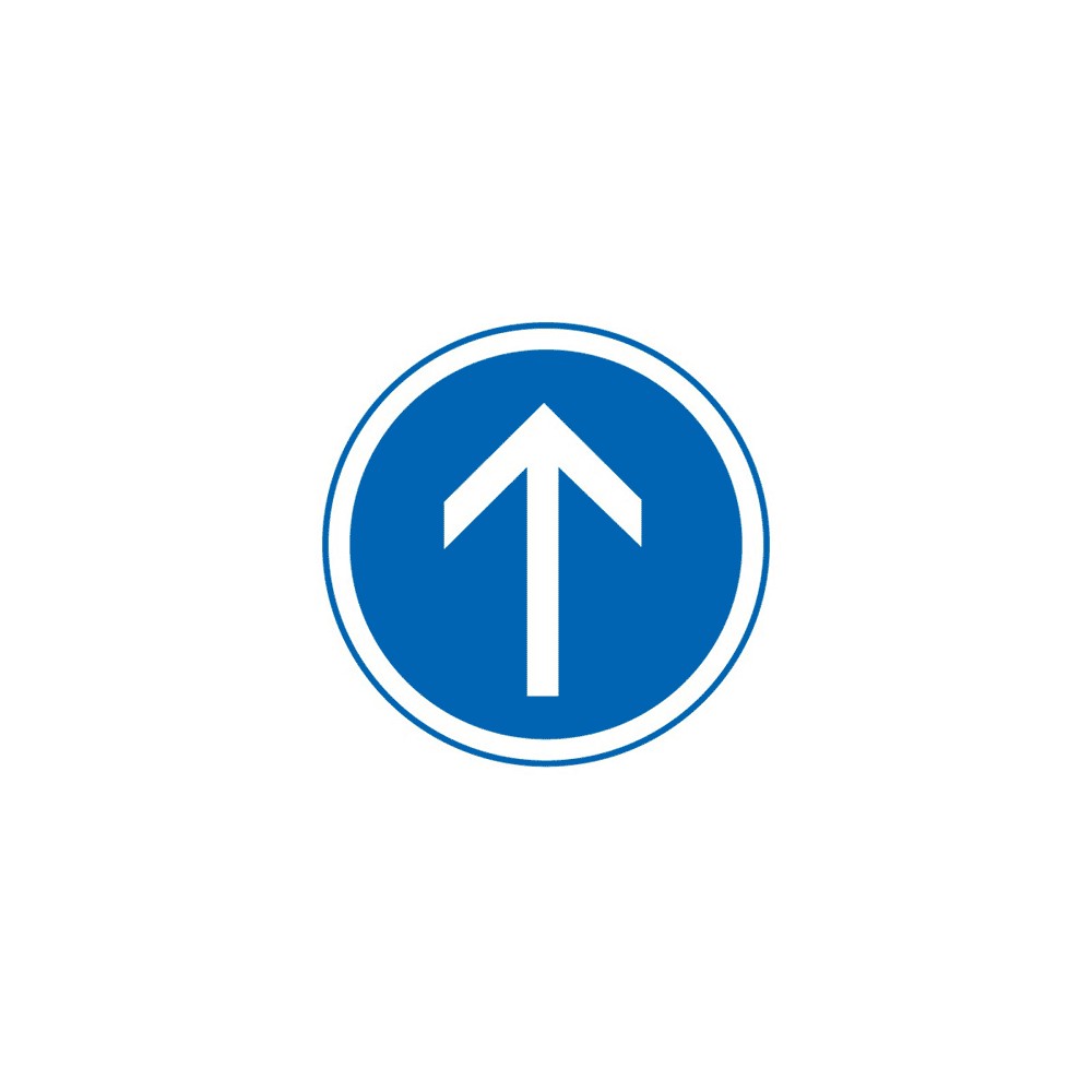 Panneau direction obligatoire tout droit B21b
