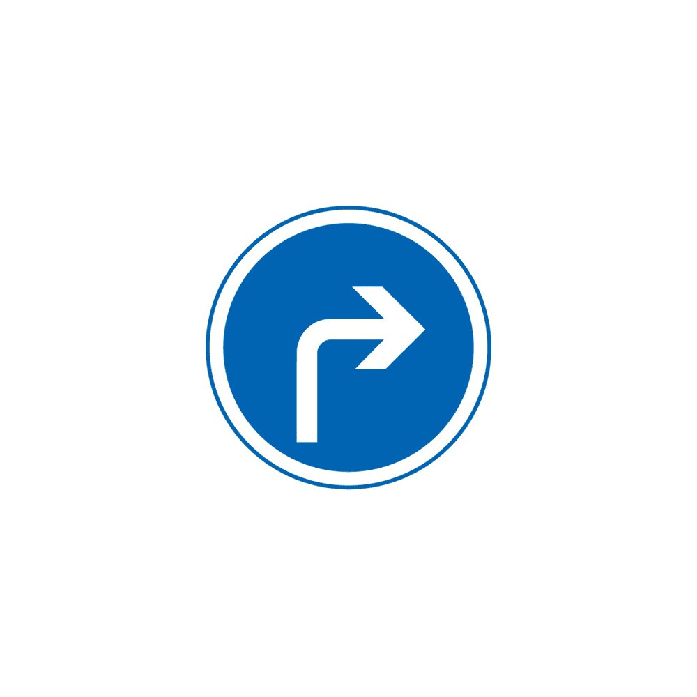 Panneau direction obligatoire à droite B21c1