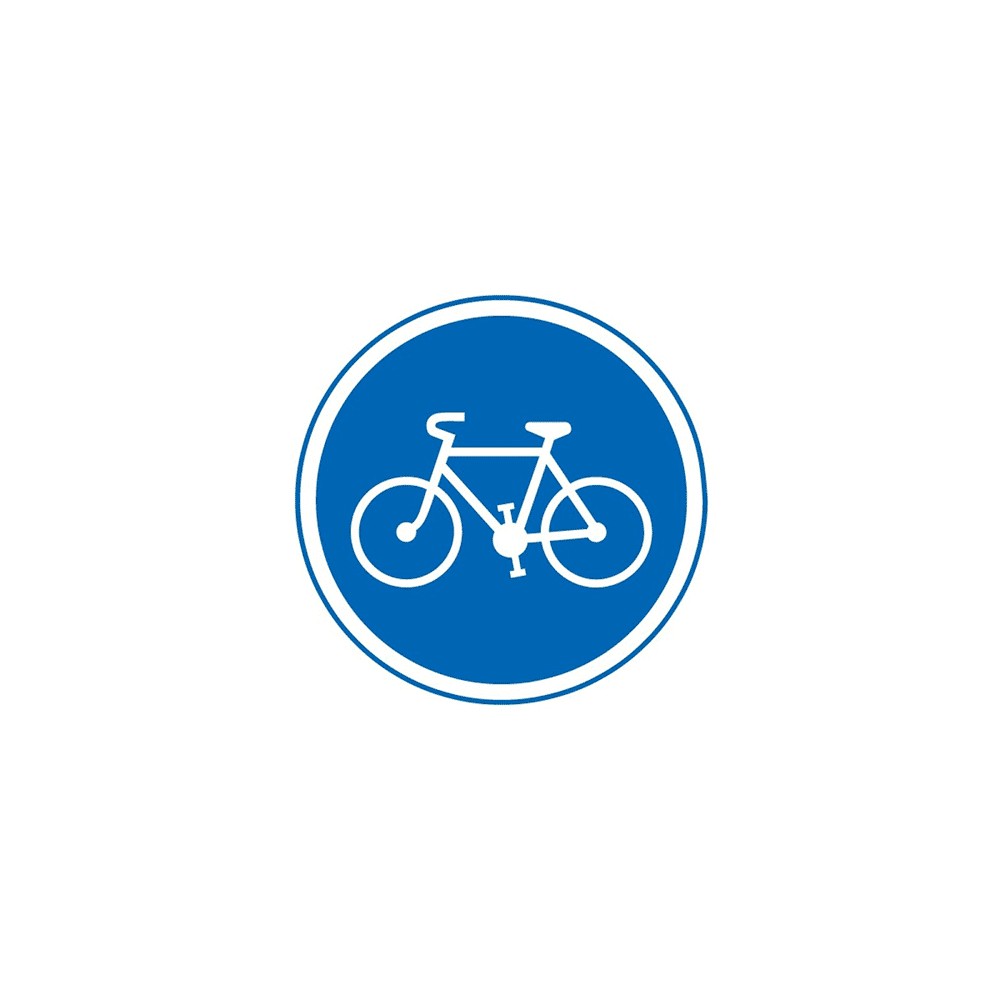 Panneau piste ou bande obligatoire pour les cycles B22a