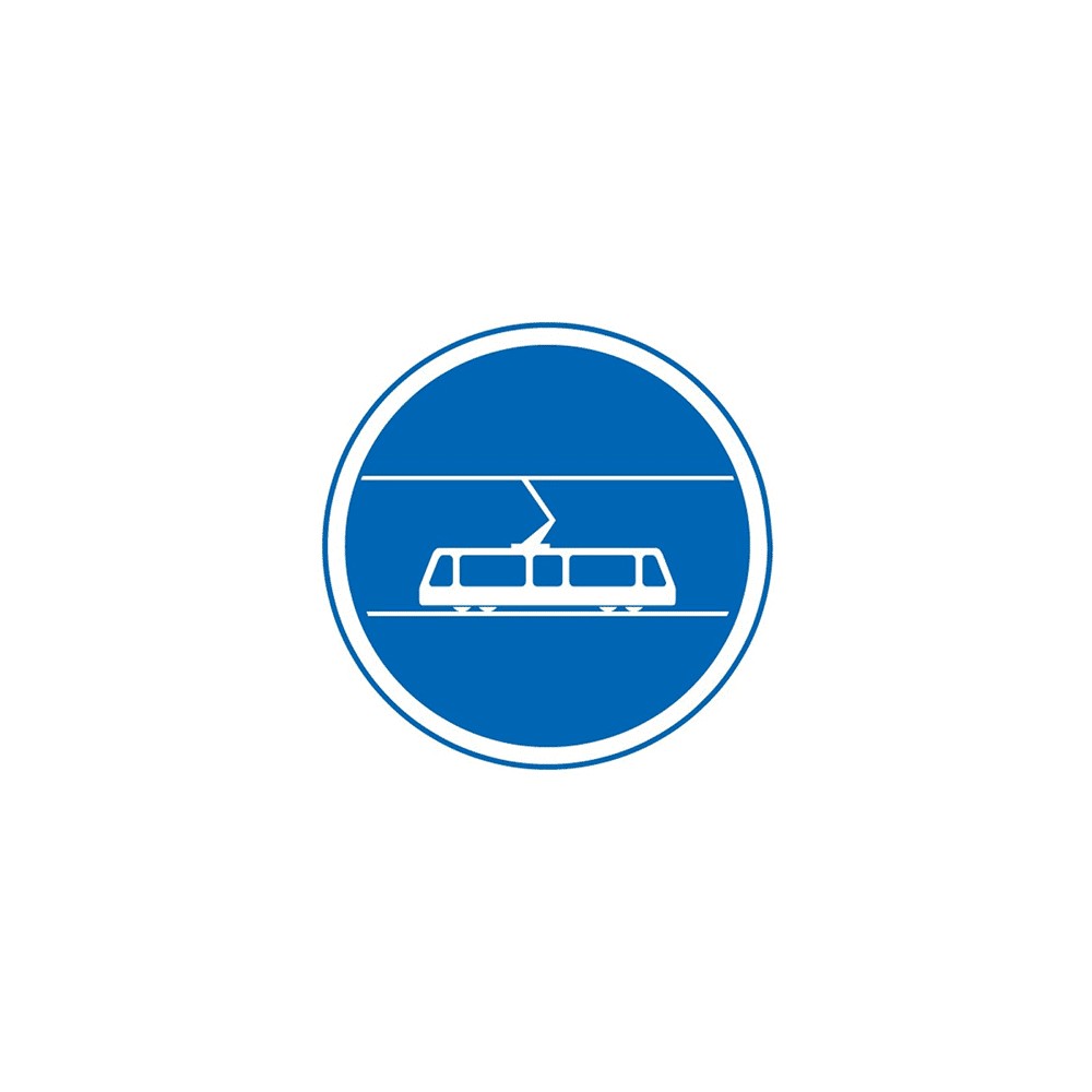 Panneau voie réservée aux tramways B27b