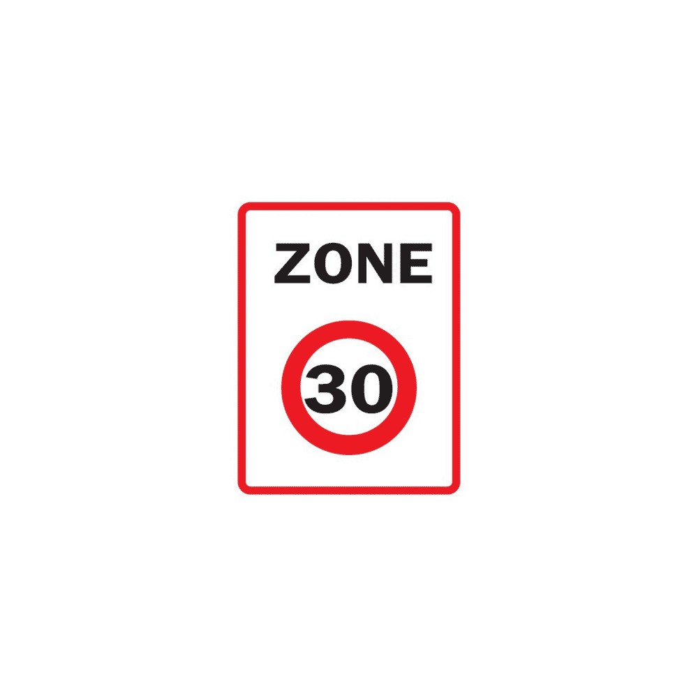 Panneau entrée d'une zone limitée à 30km/h B30