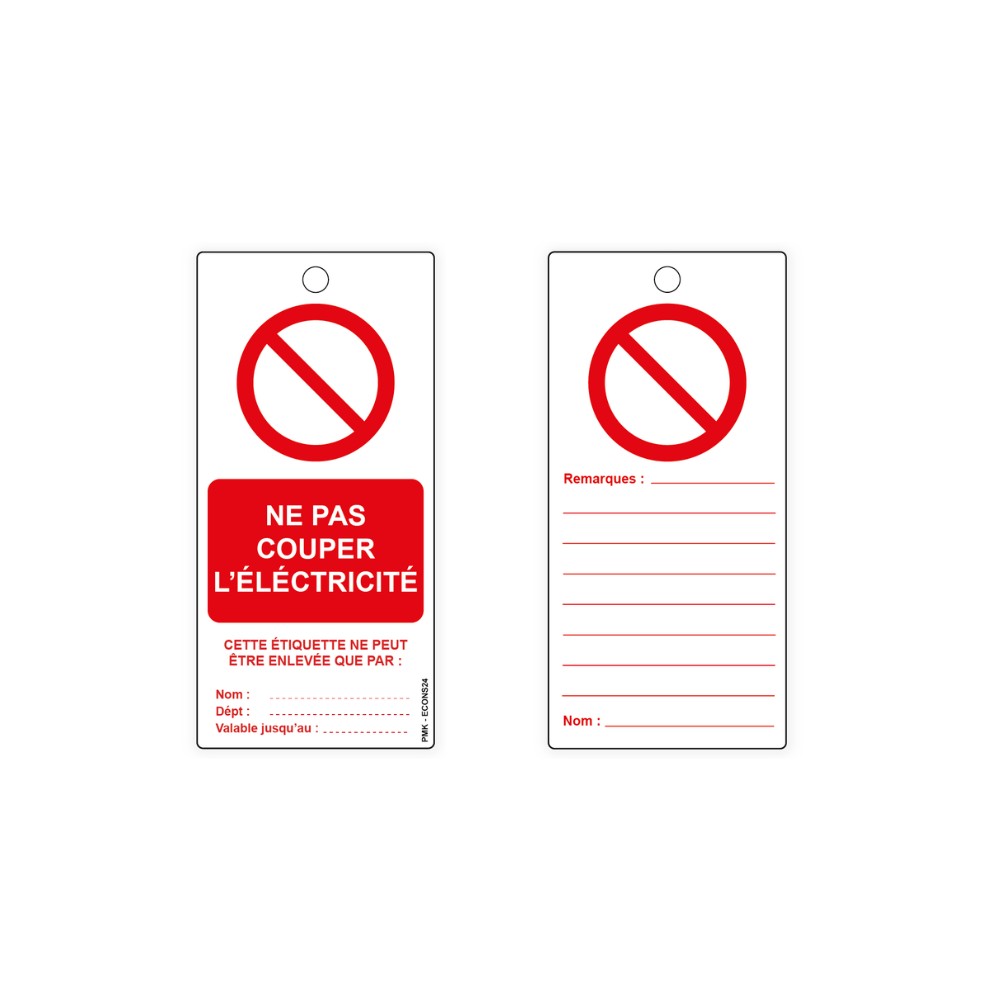 "Ne pas couper l'éléctricité", différents formats et matières au choix