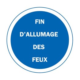 Panneau fin d'obligation B49