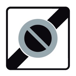 Panneau sortie d'une zone de stationnement interdit. B50a