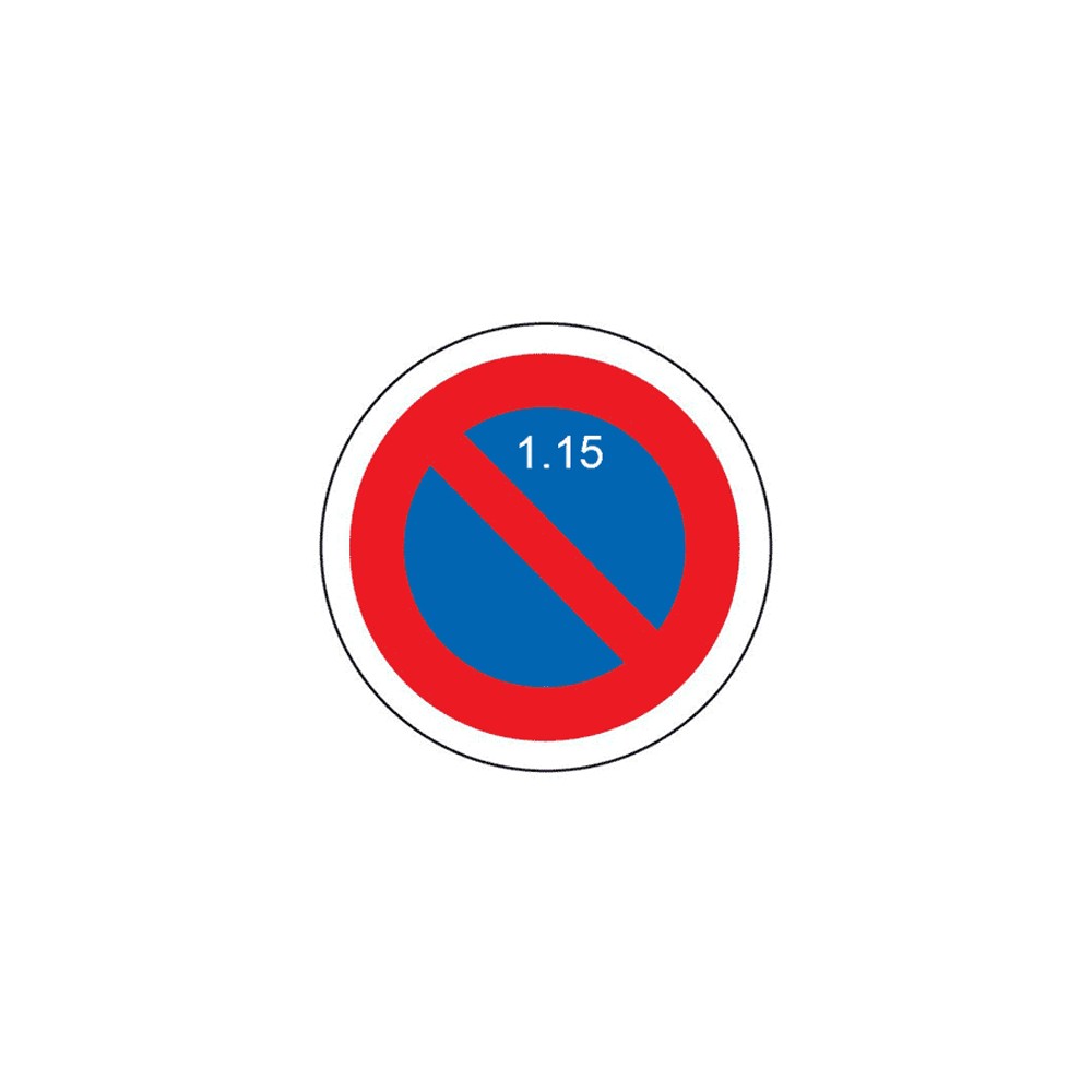 Panneau stationnement interdit du 1er au 15 du mois B6a2