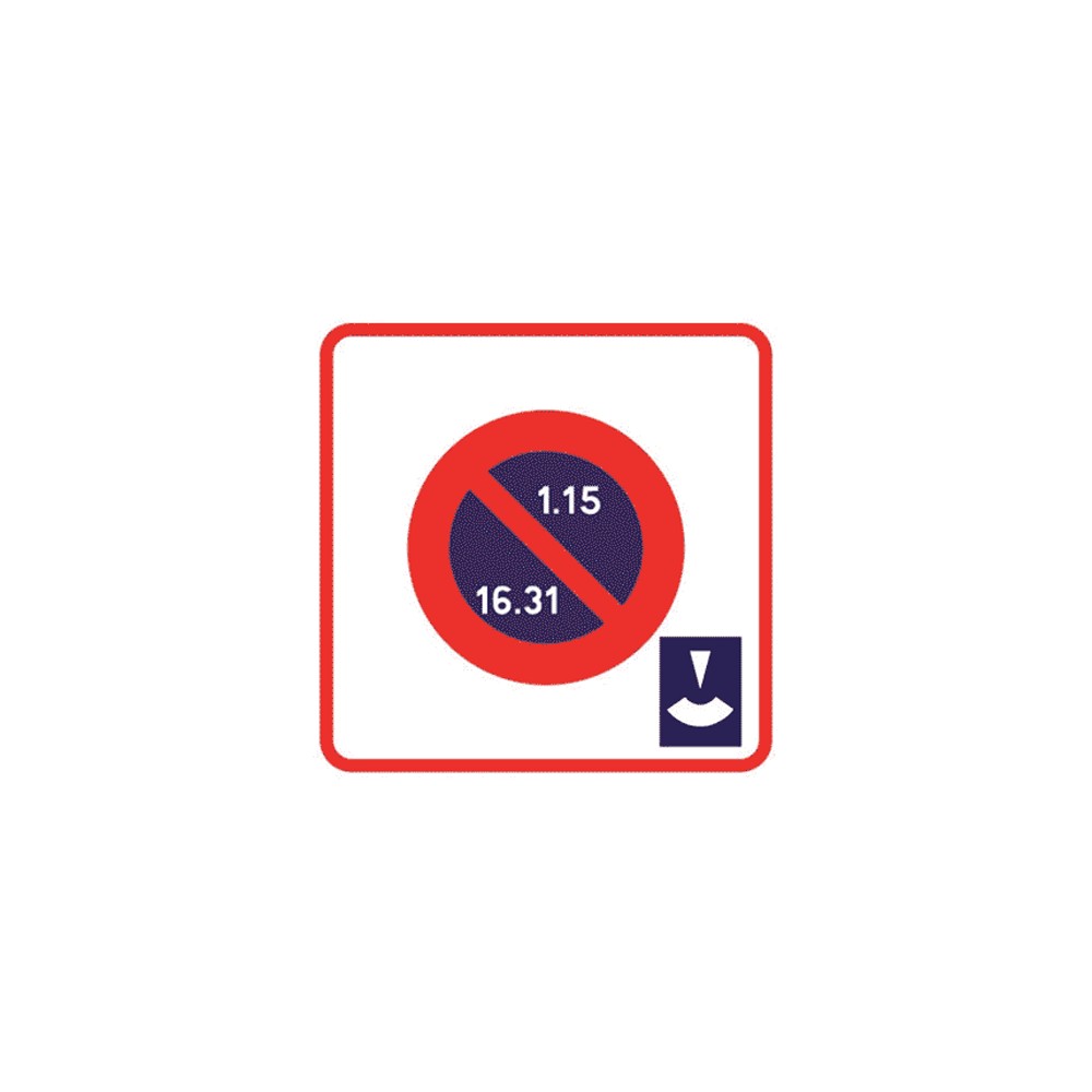 Panneau entrée d'une zone de stationnement unilatéral de durée limitée B6b5