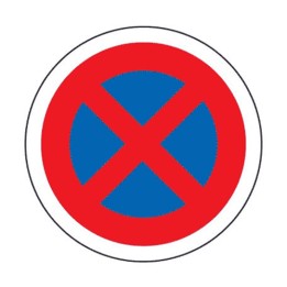 Panneau arrêt ou stationnement interdit B6d