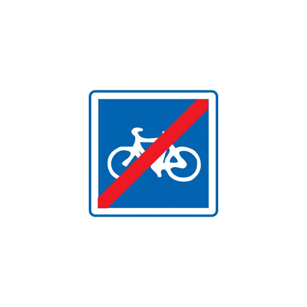 Panneau fin de piste ou bande cyclable C114