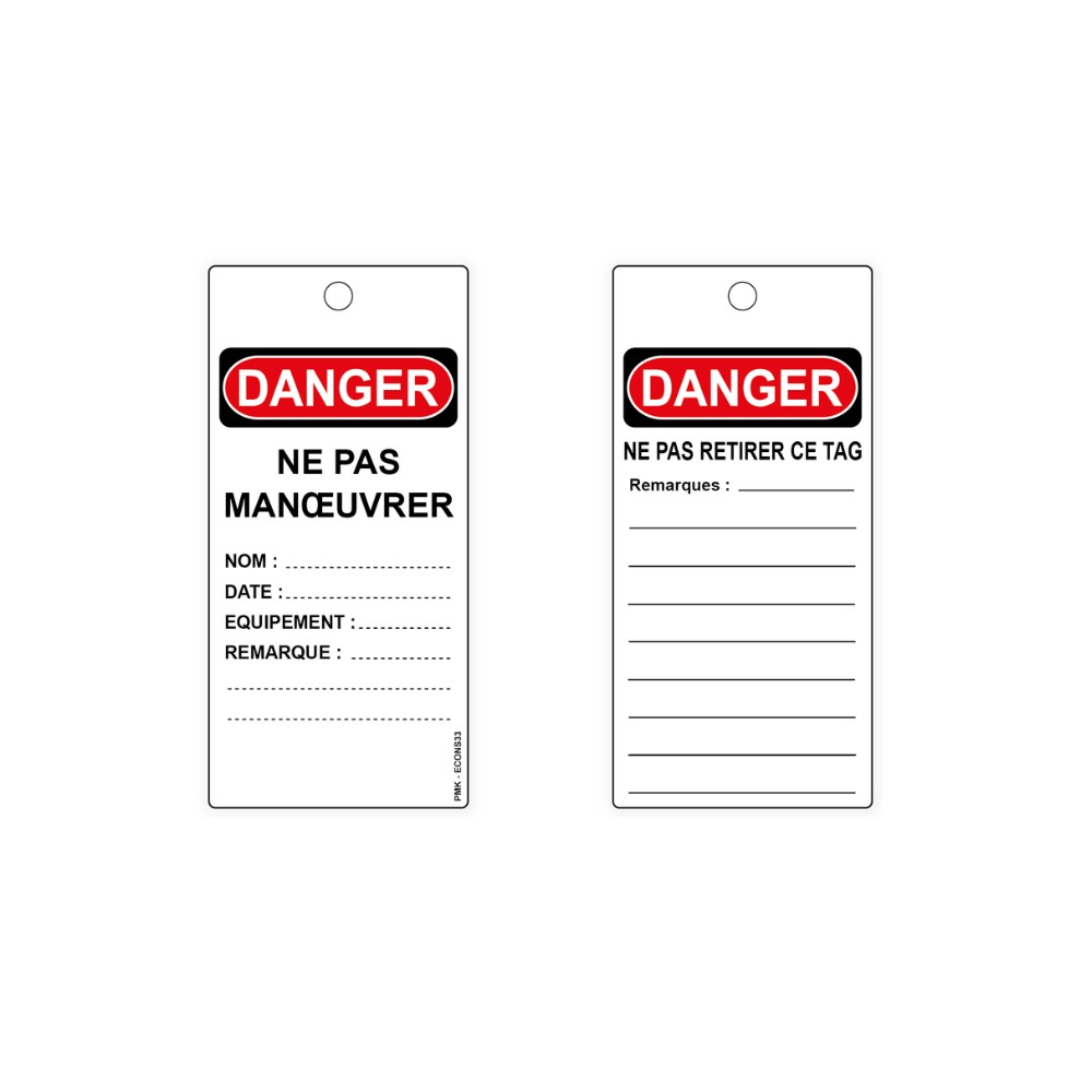 "Danger ne pas manoeuvrer", différents formats et matières au choix