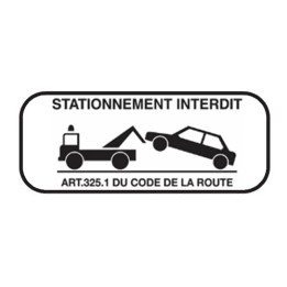 Panonceau stationnement interdit sous peine de mise en fourrière - avec texte - M6a2